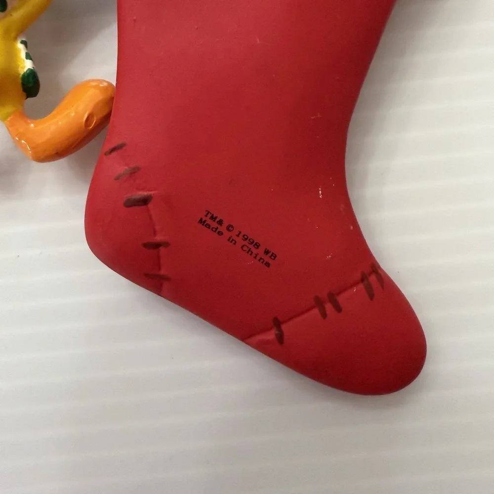 Vintage Looney Tunes Christmas Ornament Stocking Taz Bugs Bunny Tweety